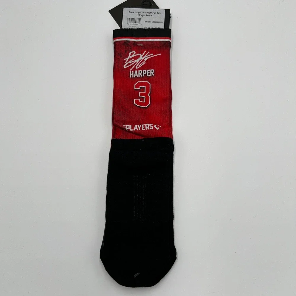 Strideline Bryce Harper Philadelphia Phillies MLB Crew Socks M/L‎ NEW